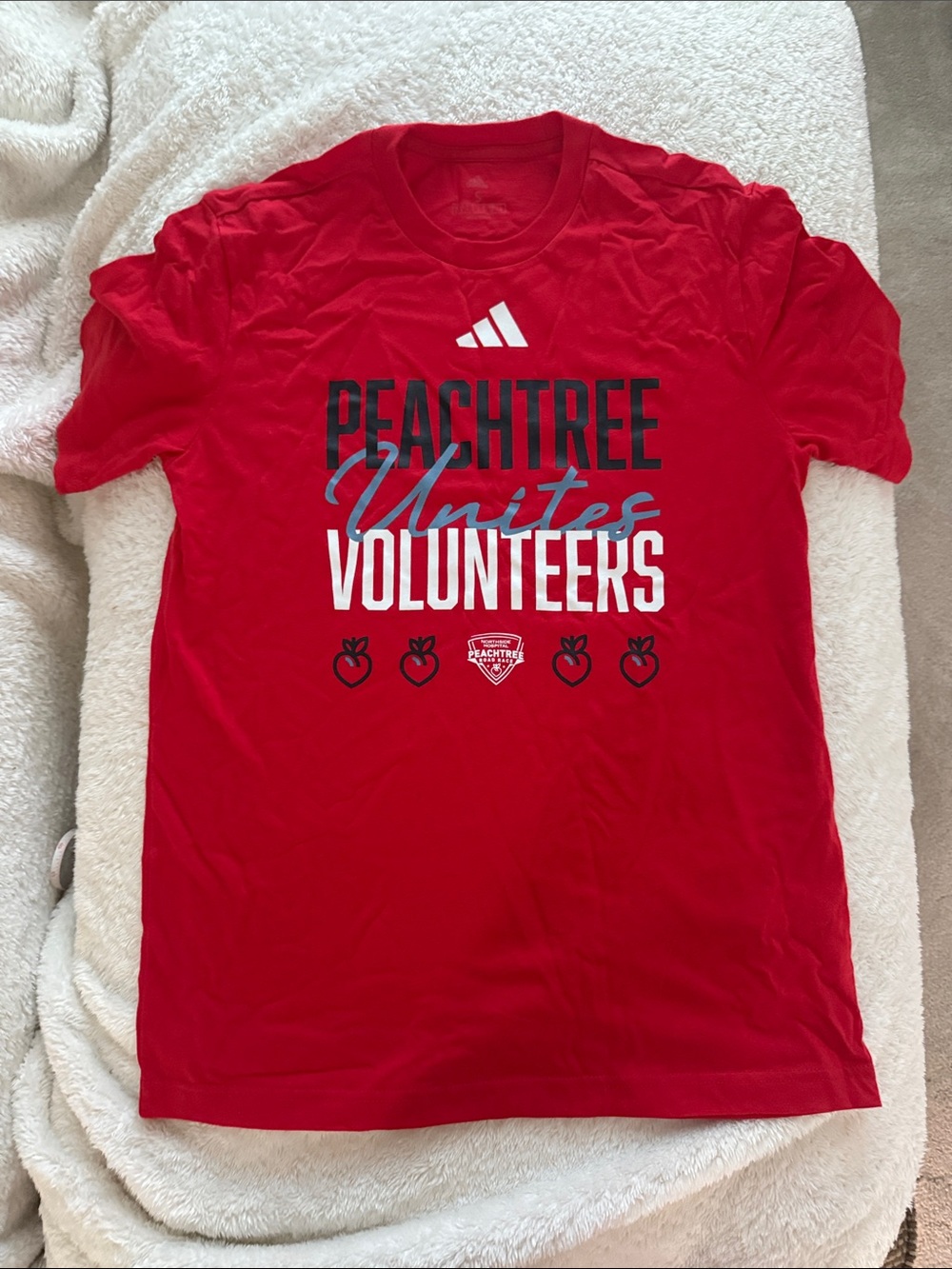adidas Red Peachtree Volunteers Graphic Tee